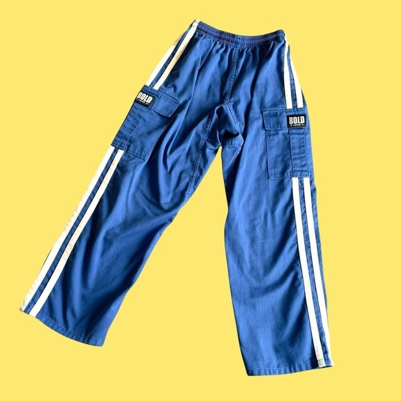 Pants - Vintage 90s y2k blue and white cargo wide leg pants XS